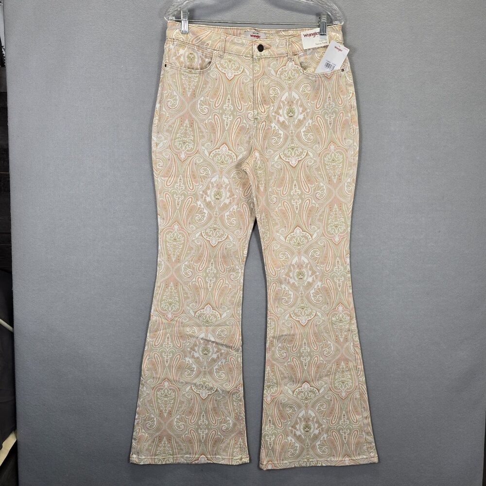 Wrangler High Rise Fierce Flare Paisley Print Womens Jeans  Size 12 (31 X 32)